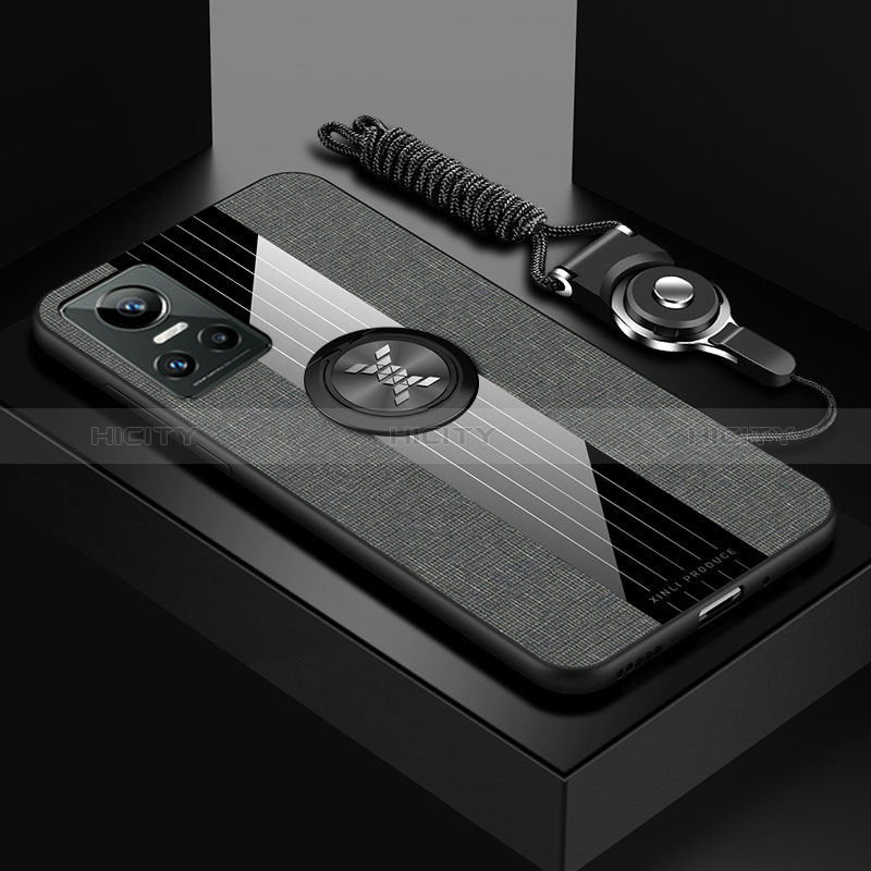 Custodia Silicone Ultra Sottile Morbida Cover con Magnetico Anello Supporto X03L per Realme GT Neo3 5G