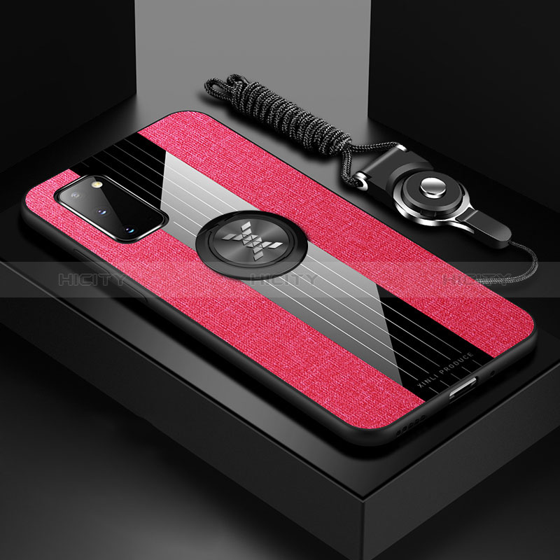 Custodia Silicone Ultra Sottile Morbida Cover con Magnetico Anello Supporto X03L per Samsung Galaxy S20 5G Rosso