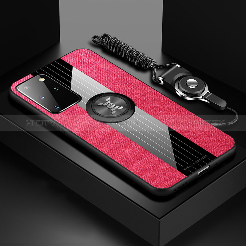 Custodia Silicone Ultra Sottile Morbida Cover con Magnetico Anello Supporto X03L per Samsung Galaxy S20 Plus 5G Rosso