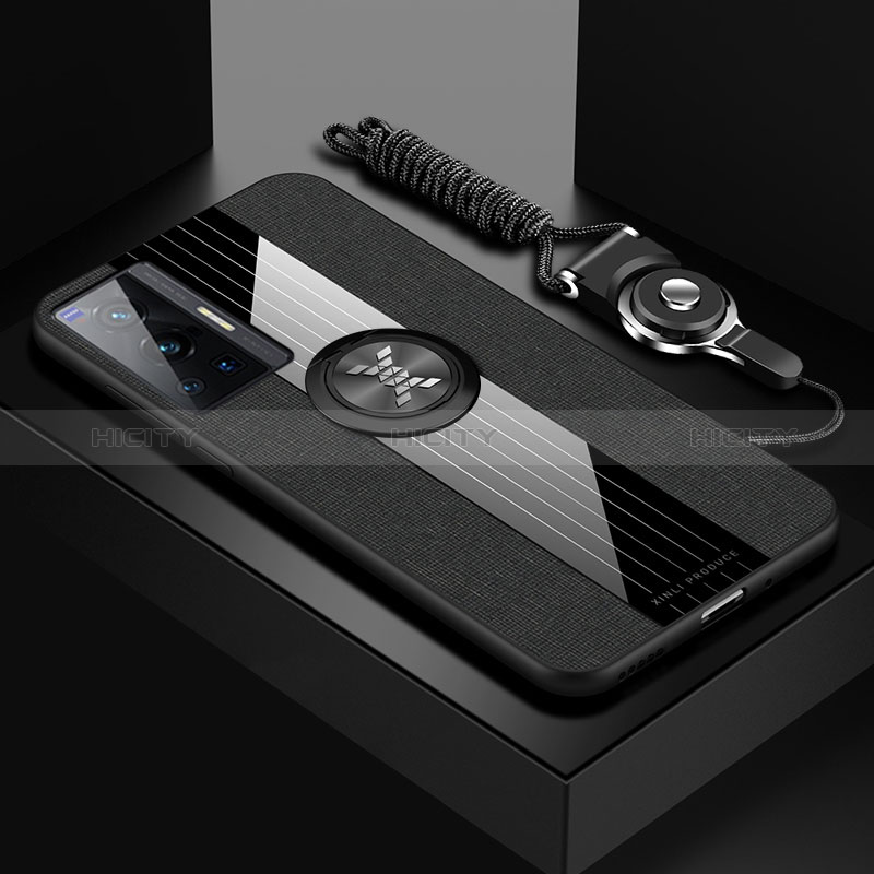 Custodia Silicone Ultra Sottile Morbida Cover con Magnetico Anello Supporto X03L per Vivo X70 Pro 5G