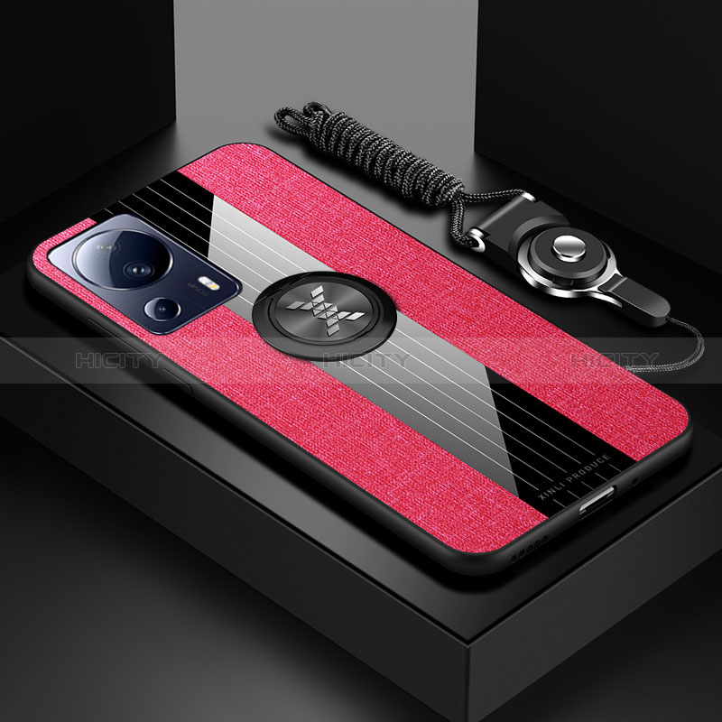 Custodia Silicone Ultra Sottile Morbida Cover con Magnetico Anello Supporto X03L per Xiaomi Mi 13 Lite 5G