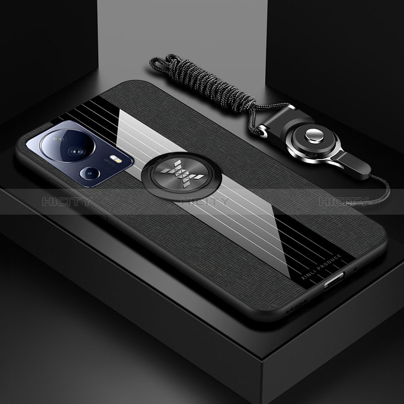 Custodia Silicone Ultra Sottile Morbida Cover con Magnetico Anello Supporto X03L per Xiaomi Mi 13 Lite 5G