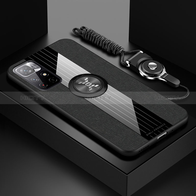 Custodia Silicone Ultra Sottile Morbida Cover con Magnetico Anello Supporto X03L per Xiaomi Poco M4 Pro 5G