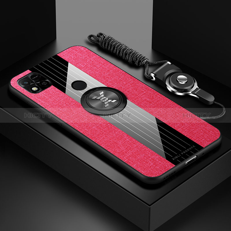 Custodia Silicone Ultra Sottile Morbida Cover con Magnetico Anello Supporto X03L per Xiaomi Redmi 10A 4G