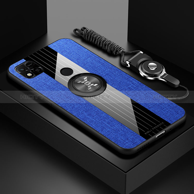Custodia Silicone Ultra Sottile Morbida Cover con Magnetico Anello Supporto X03L per Xiaomi Redmi 10A 4G