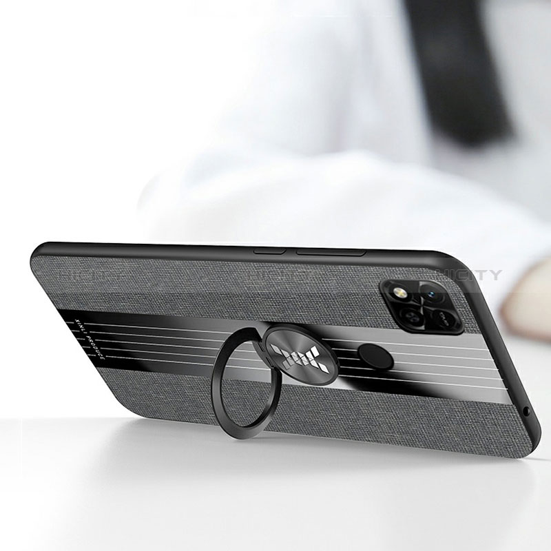 Custodia Silicone Ultra Sottile Morbida Cover con Magnetico Anello Supporto X03L per Xiaomi Redmi 9C