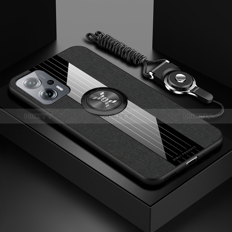 Custodia Silicone Ultra Sottile Morbida Cover con Magnetico Anello Supporto X03L per Xiaomi Redmi Note 11T Pro 5G