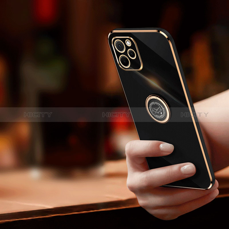 Custodia Silicone Ultra Sottile Morbida Cover con Magnetico Anello Supporto XL1 per Huawei Enjoy 50z
