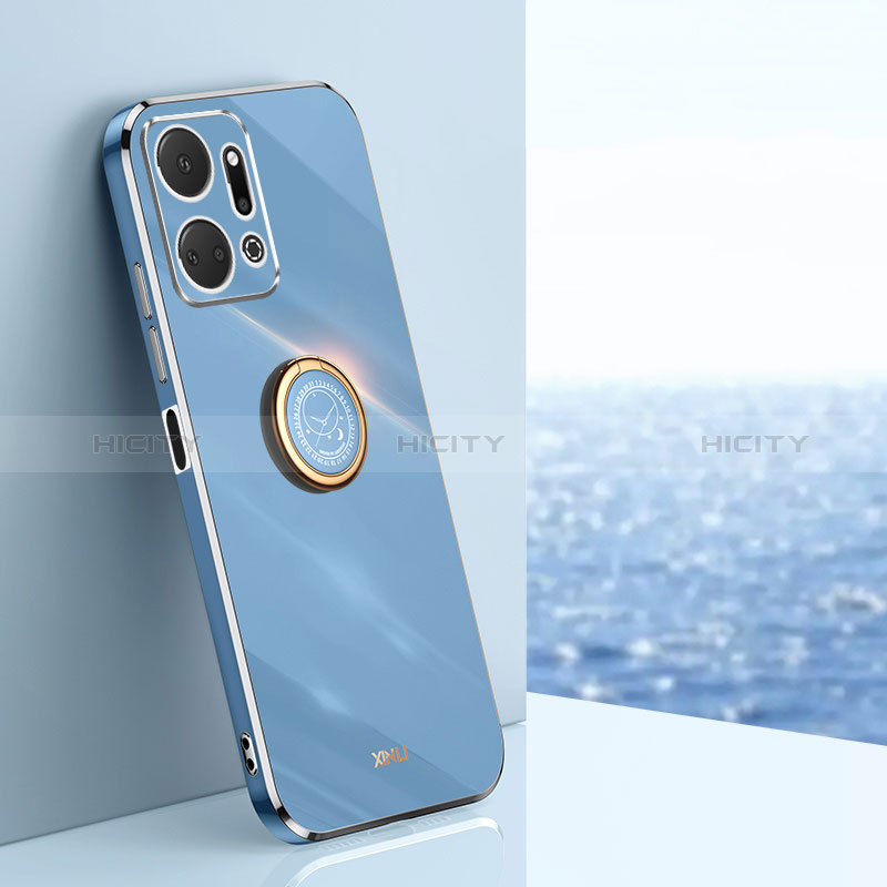 Custodia Silicone Ultra Sottile Morbida Cover con Magnetico Anello Supporto XL1 per Huawei Honor X7a