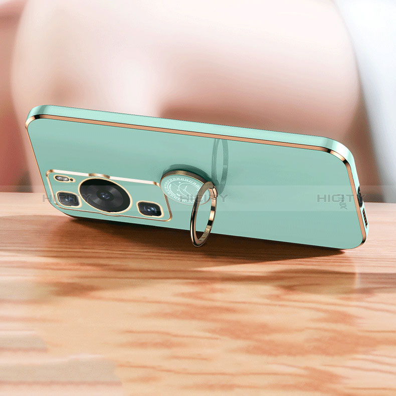 Custodia Silicone Ultra Sottile Morbida Cover con Magnetico Anello Supporto XL1 per Huawei P60