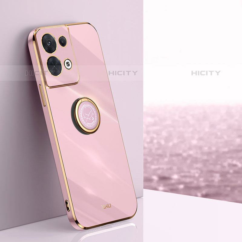 Custodia Silicone Ultra Sottile Morbida Cover con Magnetico Anello Supporto XL1 per Oppo Reno8 Pro 5G