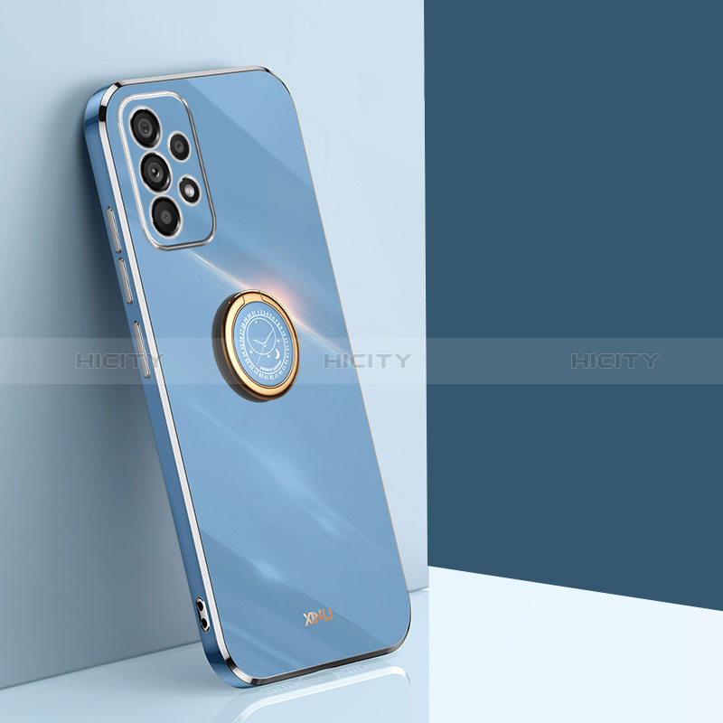 Custodia Silicone Ultra Sottile Morbida Cover con Magnetico Anello Supporto XL1 per Samsung Galaxy A23 5G Blu