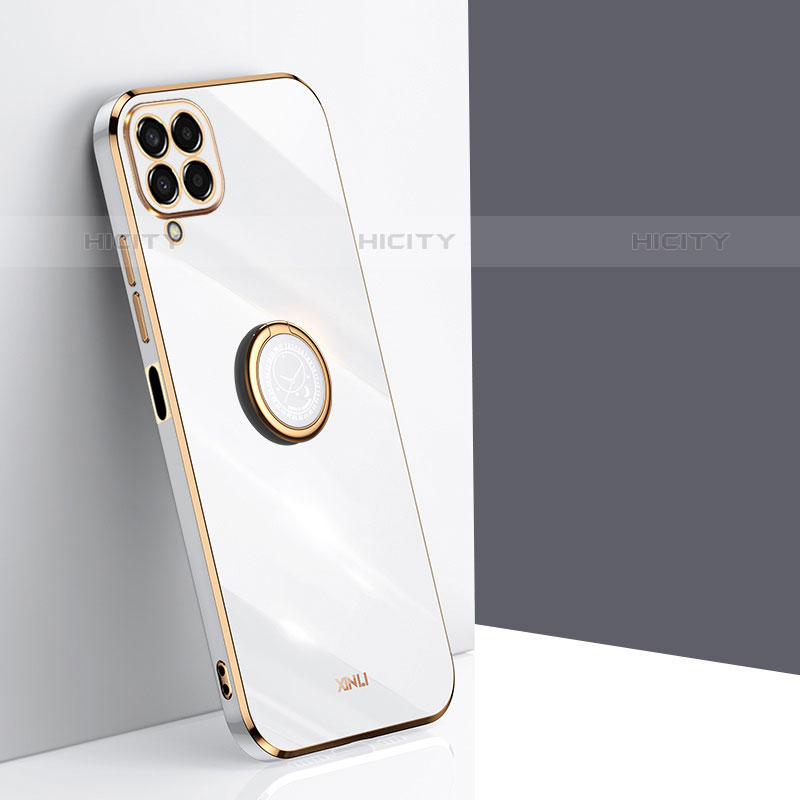 Custodia Silicone Ultra Sottile Morbida Cover con Magnetico Anello Supporto XL1 per Samsung Galaxy M33 5G Bianco