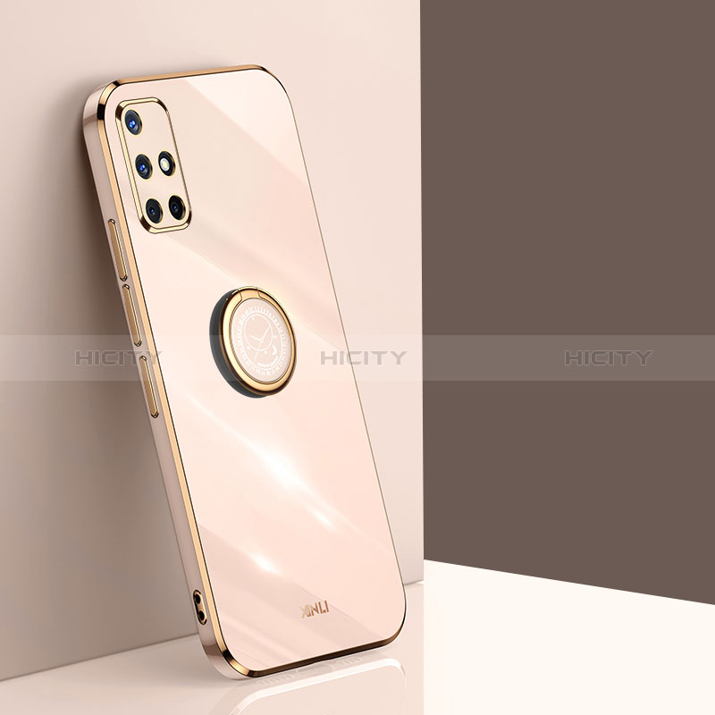 Custodia Silicone Ultra Sottile Morbida Cover con Magnetico Anello Supporto XL1 per Samsung Galaxy M40S Oro