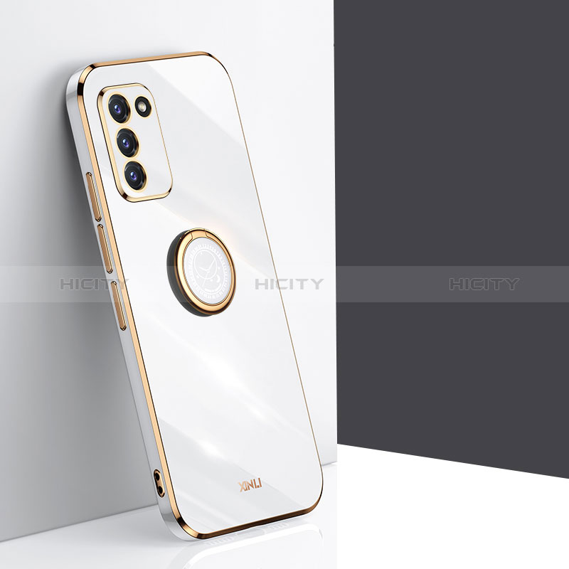 Custodia Silicone Ultra Sottile Morbida Cover con Magnetico Anello Supporto XL1 per Samsung Galaxy S20 FE (2022) 5G Bianco