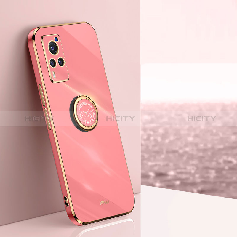 Custodia Silicone Ultra Sottile Morbida Cover con Magnetico Anello Supporto XL1 per Vivo X60 Pro 5G