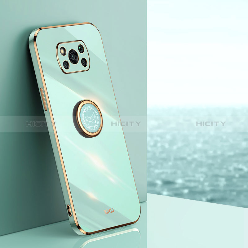 Custodia Silicone Ultra Sottile Morbida Cover con Magnetico Anello Supporto XL1 per Xiaomi Poco X3 NFC