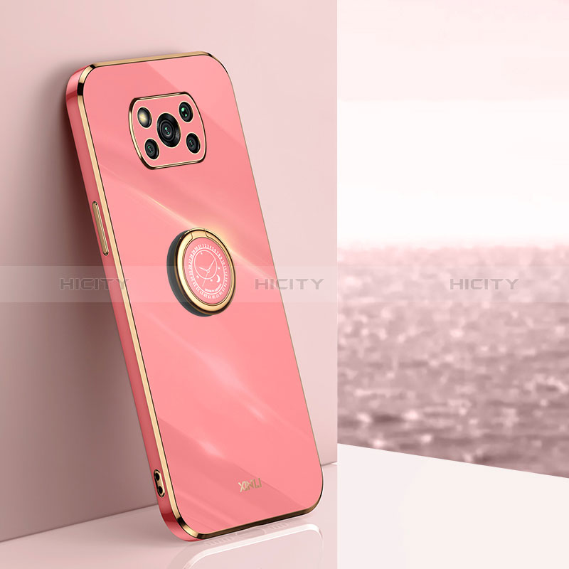 Custodia Silicone Ultra Sottile Morbida Cover con Magnetico Anello Supporto XL1 per Xiaomi Poco X3 Pro