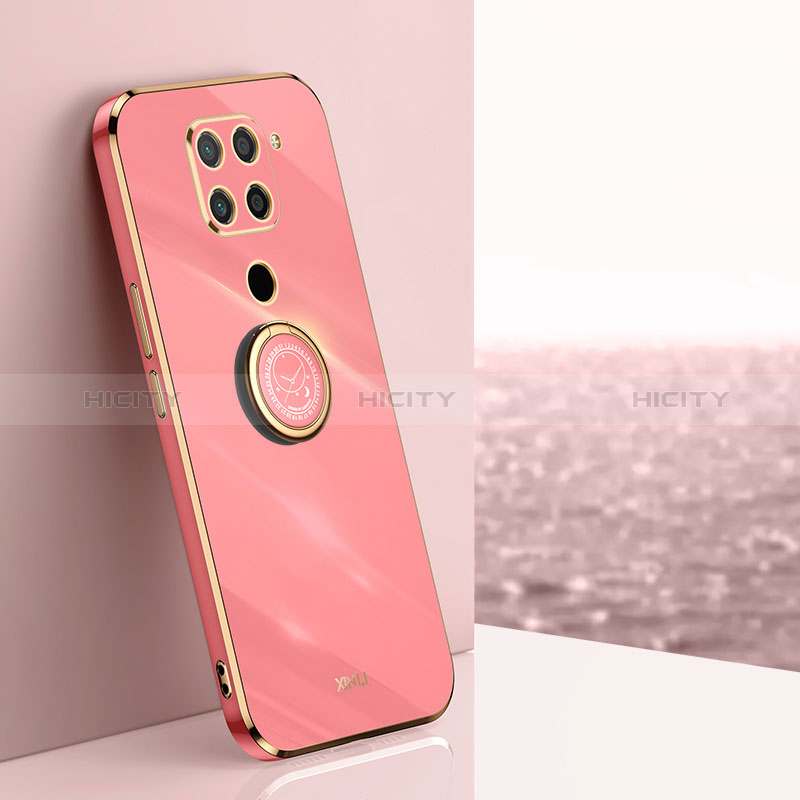 Custodia Silicone Ultra Sottile Morbida Cover con Magnetico Anello Supporto XL1 per Xiaomi Redmi 10X 4G Rosa Caldo