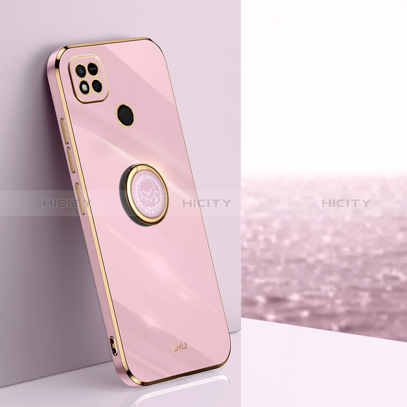 Custodia Silicone Ultra Sottile Morbida Cover con Magnetico Anello Supporto XL1 per Xiaomi Redmi 9C NFC