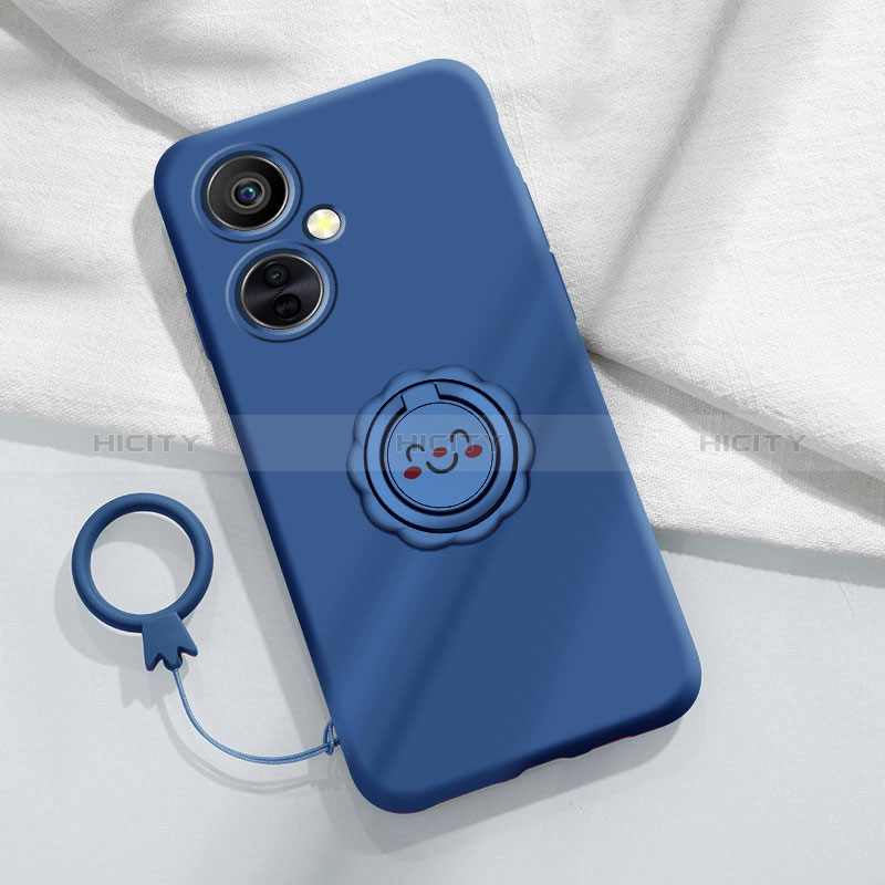 Custodia Silicone Ultra Sottile Morbida Cover con Magnetico Anello Supporto Z01 per OnePlus Nord CE 3 5G