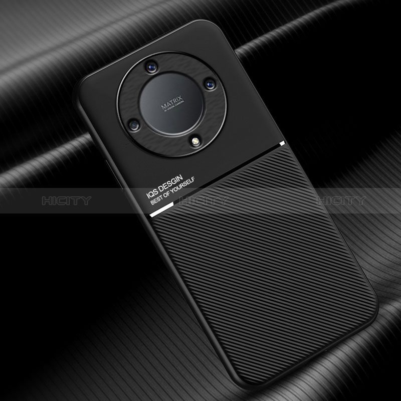 Custodia Silicone Ultra Sottile Morbida Cover con Magnetico D01 per Huawei Honor Magic5 Lite 5G Nero