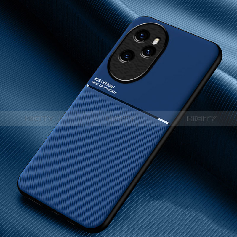 Custodia Silicone Ultra Sottile Morbida Cover con Magnetico per Huawei Honor 100 Pro 5G Blu