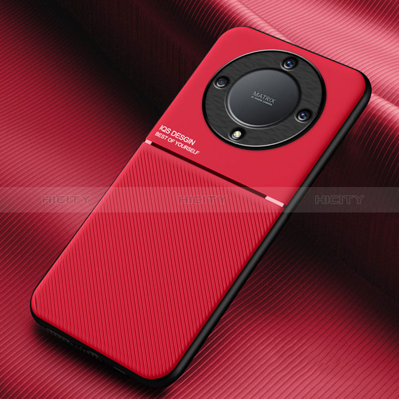 Custodia Silicone Ultra Sottile Morbida Cover con Magnetico per Huawei Honor Magic5 Lite 5G Rosso