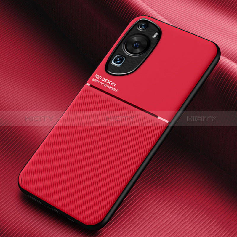 Custodia Silicone Ultra Sottile Morbida Cover con Magnetico per Huawei P60 Art Rosso