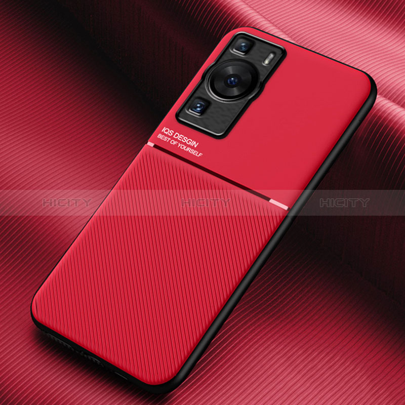 Custodia Silicone Ultra Sottile Morbida Cover con Magnetico per Huawei P60 Rosso