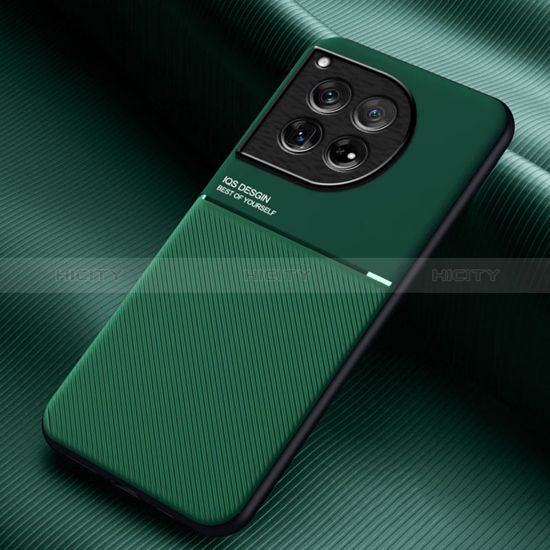 Custodia Silicone Ultra Sottile Morbida Cover con Magnetico per OnePlus 12R 5G Verde