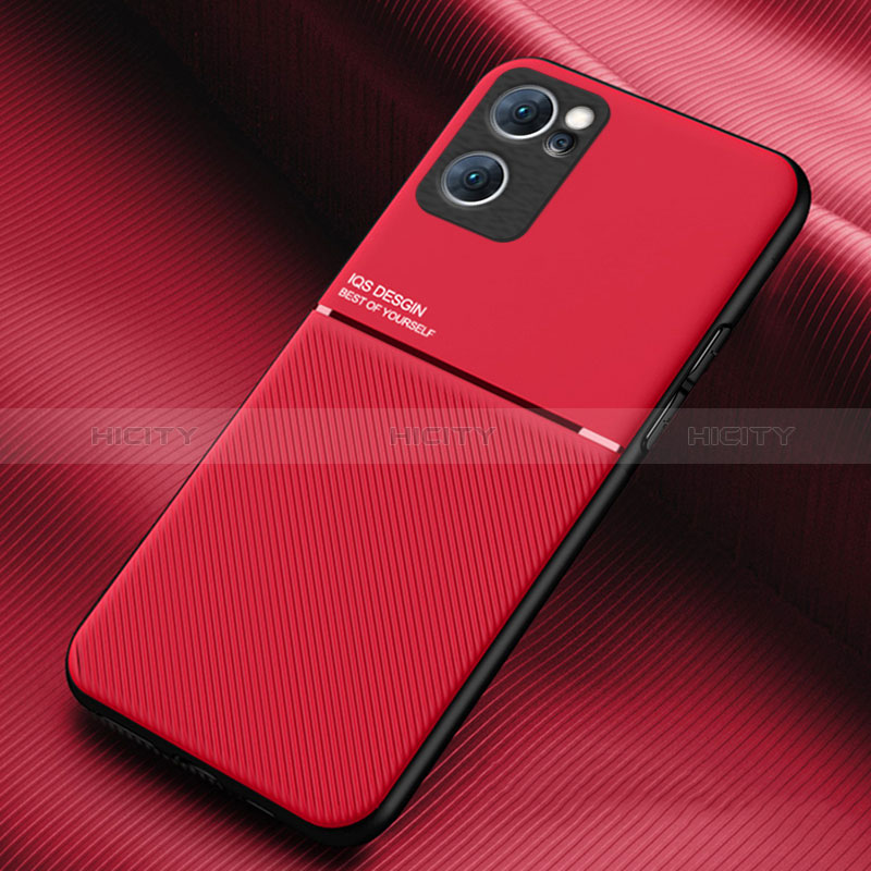 Custodia Silicone Ultra Sottile Morbida Cover con Magnetico per Oppo Find X5 Lite 5G Rosso