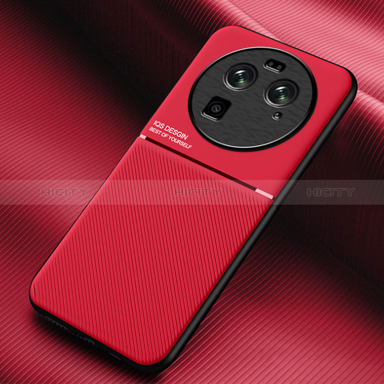 Custodia Silicone Ultra Sottile Morbida Cover con Magnetico per Oppo Find X6 5G Rosso