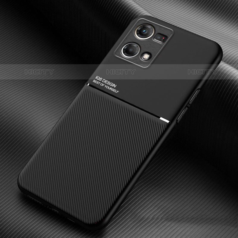 Custodia Silicone Ultra Sottile Morbida Cover con Magnetico per Oppo Reno7 4G Nero