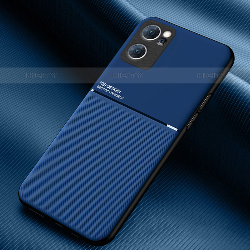 Custodia Silicone Ultra Sottile Morbida Cover con Magnetico per Oppo Reno7 5G Blu