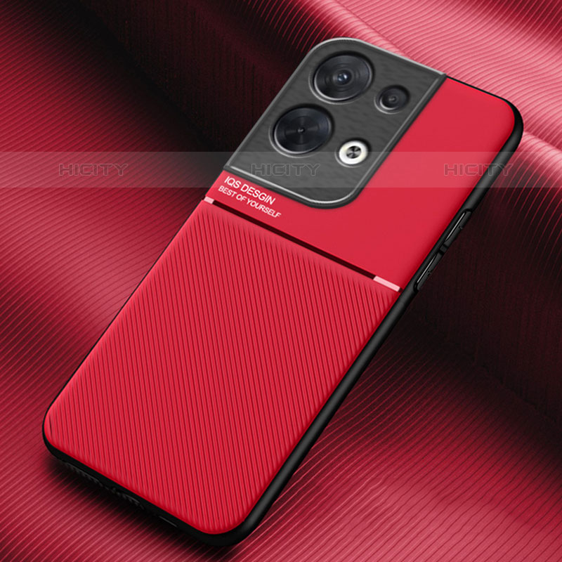 Custodia Silicone Ultra Sottile Morbida Cover con Magnetico per Oppo Reno8 Pro 5G Rosso