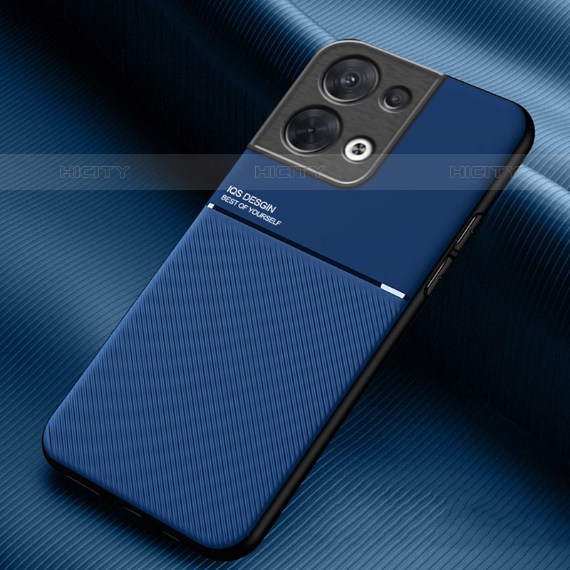 Custodia Silicone Ultra Sottile Morbida Cover con Magnetico per Oppo Reno9 5G Blu