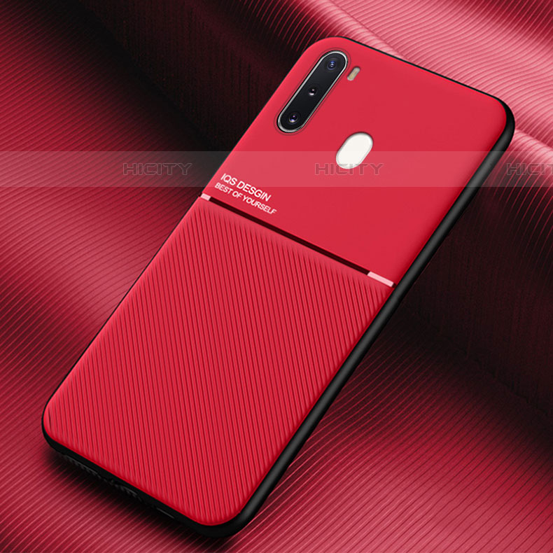 Custodia Silicone Ultra Sottile Morbida Cover con Magnetico per Samsung Galaxy A21 European Rosso