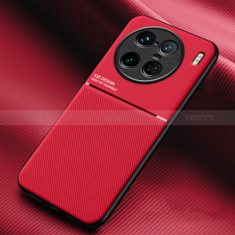 Custodia Silicone Ultra Sottile Morbida Cover con Magnetico per Vivo X90 Pro+ Plus 5G Rosso