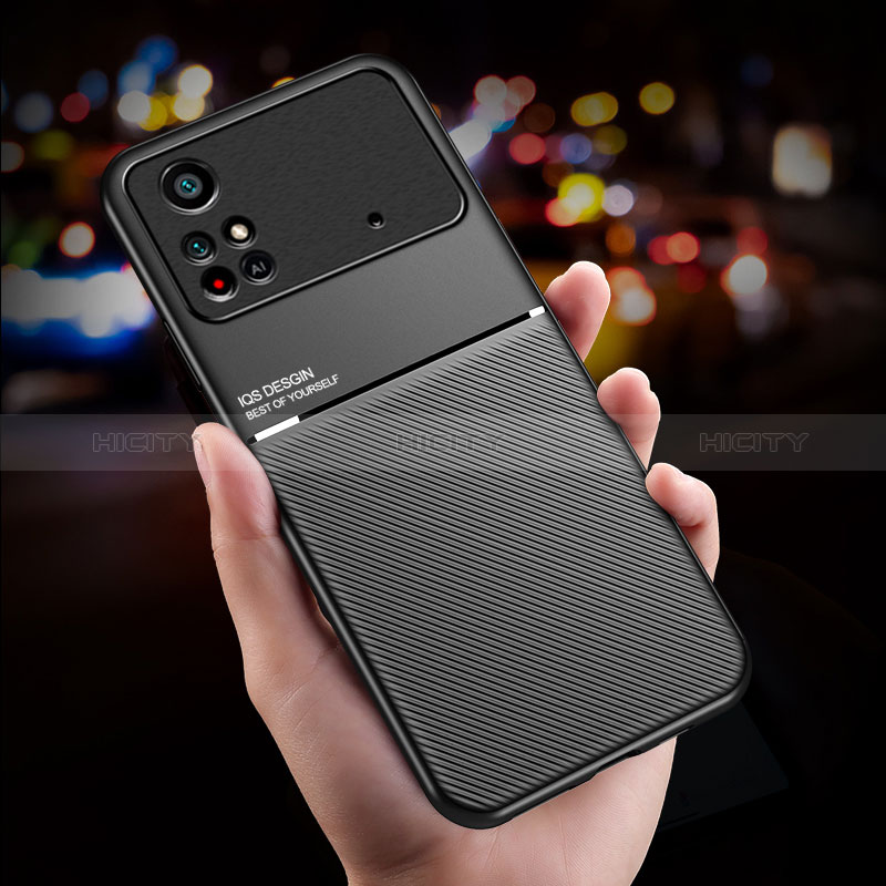 Custodia Silicone Ultra Sottile Morbida Cover con Magnetico per Xiaomi Poco M4 Pro 4G