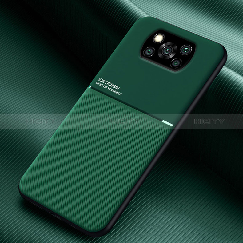 Custodia Silicone Ultra Sottile Morbida Cover con Magnetico per Xiaomi Poco X3 NFC Verde