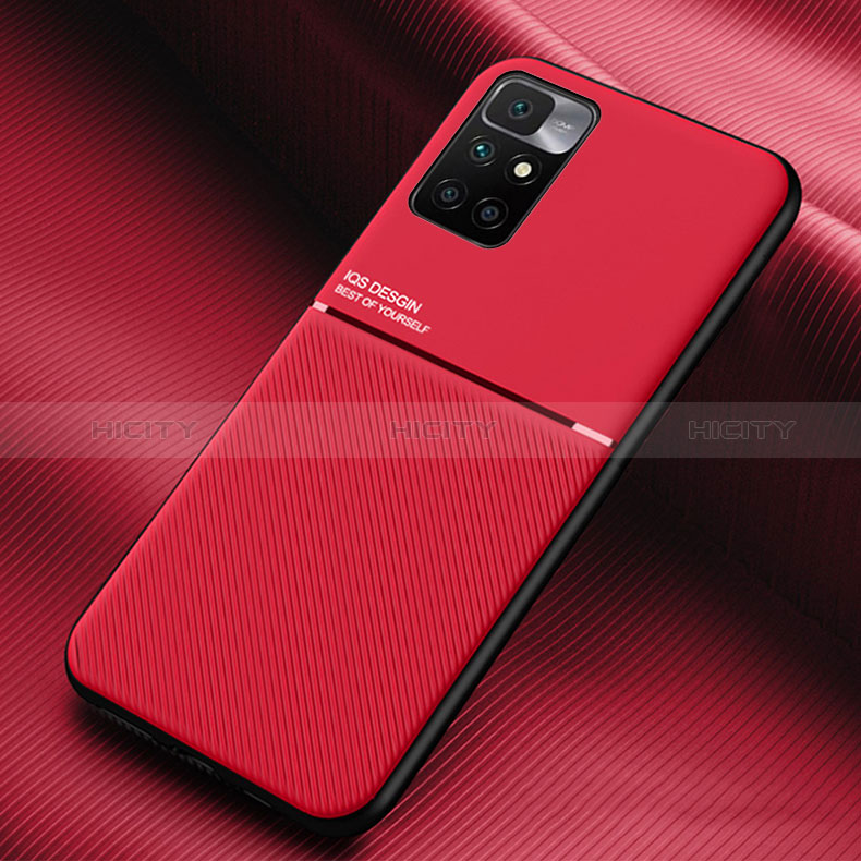 Custodia Silicone Ultra Sottile Morbida Cover con Magnetico per Xiaomi Redmi 10 (2022) Rosso