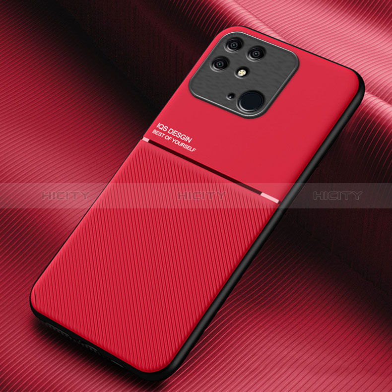 Custodia Silicone Ultra Sottile Morbida Cover con Magnetico per Xiaomi Redmi 10 Power Rosso