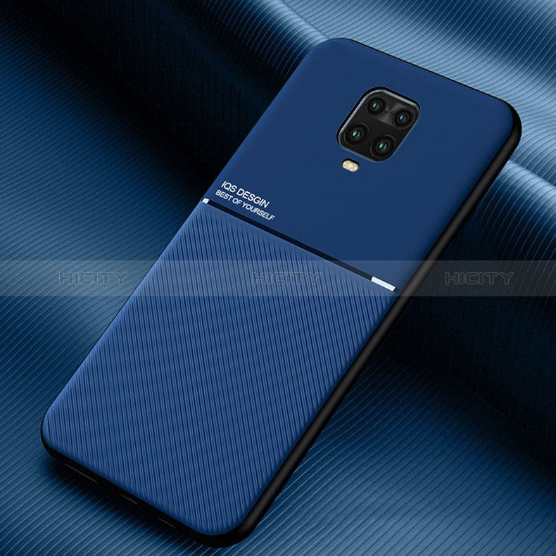 Custodia Silicone Ultra Sottile Morbida Cover con Magnetico per Xiaomi Redmi Note 9 Pro Blu