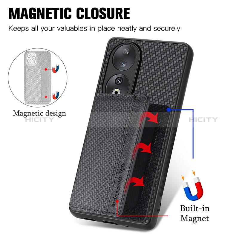 Custodia Silicone Ultra Sottile Morbida Cover con Magnetico S01D per Huawei Honor 90 5G