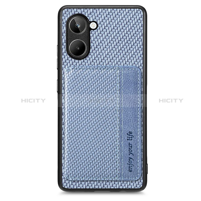 Custodia Silicone Ultra Sottile Morbida Cover con Magnetico S01D per Realme 10 4G Blu
