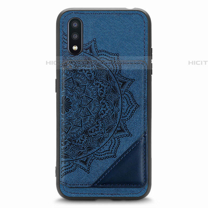 Custodia Silicone Ultra Sottile Morbida Cover con Magnetico S01D per Samsung Galaxy A01 SM-A015 Blu