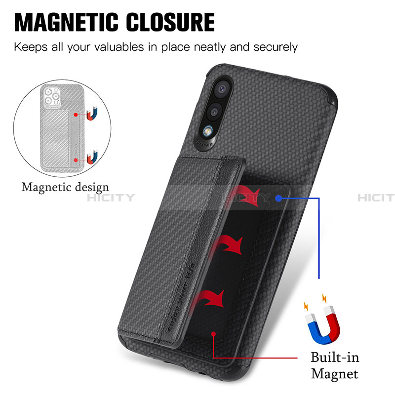 Custodia Silicone Ultra Sottile Morbida Cover con Magnetico S01D per Samsung Galaxy A02