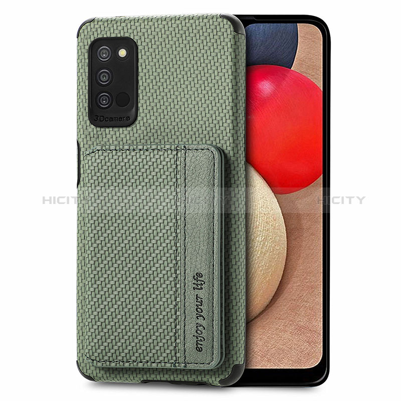 Custodia Silicone Ultra Sottile Morbida Cover con Magnetico S01D per Samsung Galaxy A02s Verde