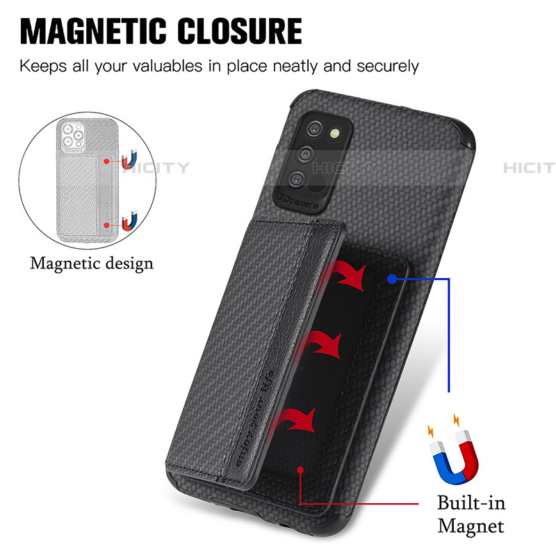 Custodia Silicone Ultra Sottile Morbida Cover con Magnetico S01D per Samsung Galaxy A03s